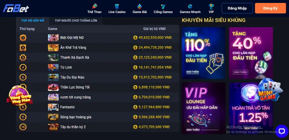 Banner khuyến mãi thể thao độc quyền từ winmax1
